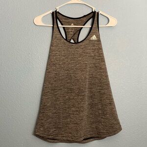 Adidas Open Back Racer Back Tank - Heather Gray